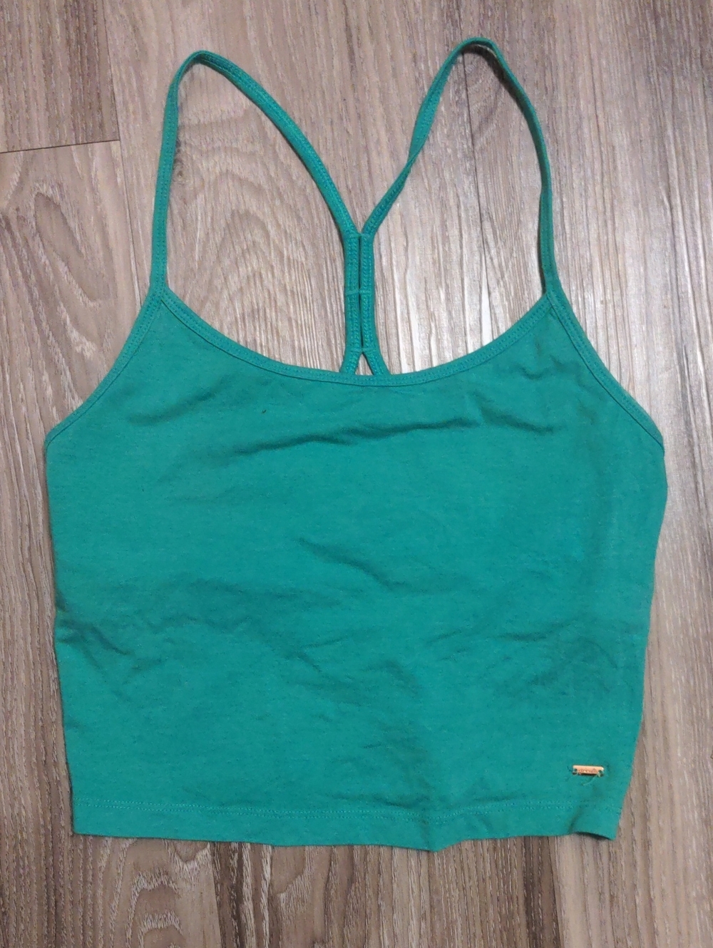 PINK VS Green Racerback Crop Top Tank Top Camisole W/ Built In Bra